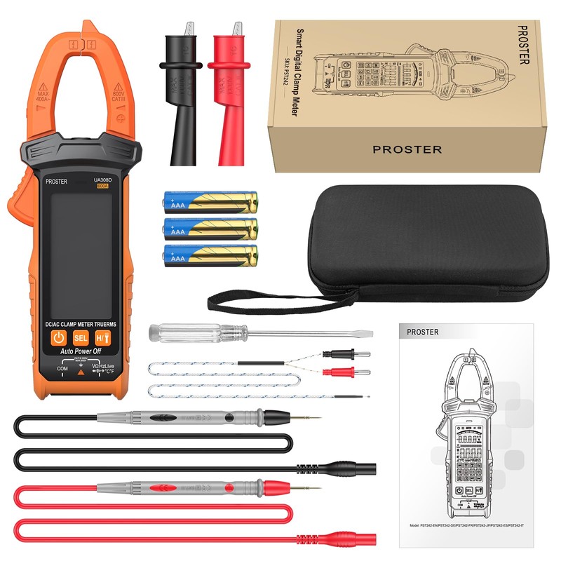 Proster Digital Clamp Meter - 600A DC AC Current 600V