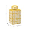 16" Square Jar with Lid - Ceramic Yellow and White