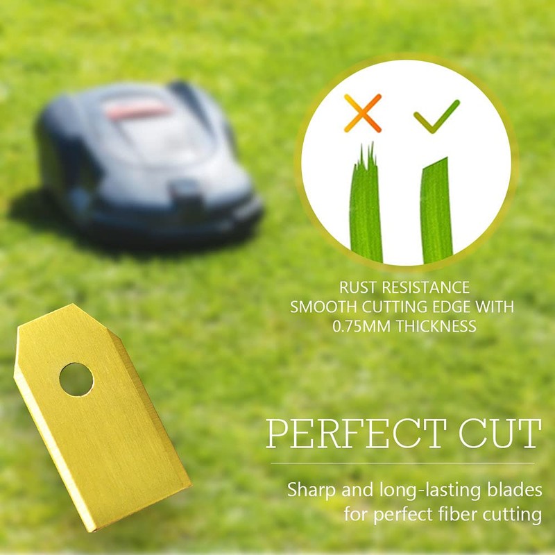FOTEEMO Robotic Lawnmower Replacement Blades Titanium, Robotic Lawnmower Blade Compatible