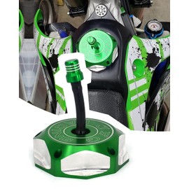 JFG RACING Dirt Bike Gas Cap Fuel Tank Cap With Vent Hose for KX250/250F/450/450F, KLX110/110L/140/140L/140G/450R, YZ85/125/250/250X/450F And More Dirt Pit Bike, GREEN