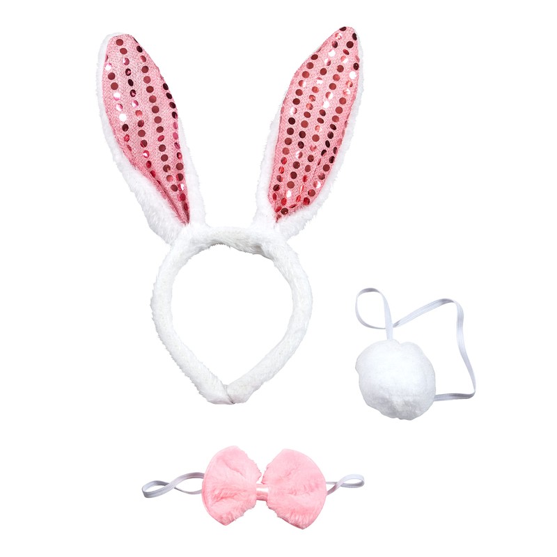 Clearstone Cosplay Halloween Rabbit Headband Set, Unisex White
