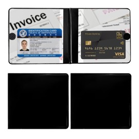 Ziciner 2PCS Car Registration and Insurance Holder, 5.2"× 4.7" Premium Auto Glove Box Organizer with Closure, Essential Vehicle Document Holder for Card, Driver License (Black)