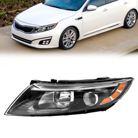 YOOCOO Headlight Assembly Compatible with 2014 2015 Kia Optima Halogen Headlights Assembly w/Bulbs Replacement Headlamp 921014C500(Left Driver Side)