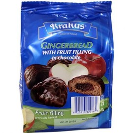Krakus Gingerbread Fruit Filling Covered in Chocolate - 5.64 oz (Pack of 2) (Apple)