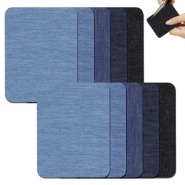 10 pcs Iron on Patches,Rectangle Denim Patches Jean Repair Patches Iron Patches for Clothing Jeans Outside Jacket Repair(A)