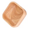 Rubber Wood Salad Bowl Handcrafted Simple Stylish Square Bowl Tableware