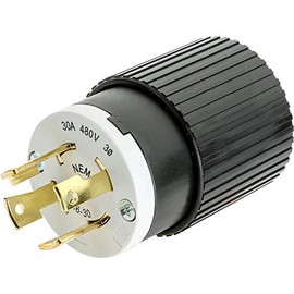 Hubbell T28435-30 Amp 480V NEMA L16-30 3-Phase Twist Lock Plug