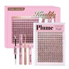 Plume Brown Lashes Natural Lash ClustersWith Invisible Band DlY Lash
