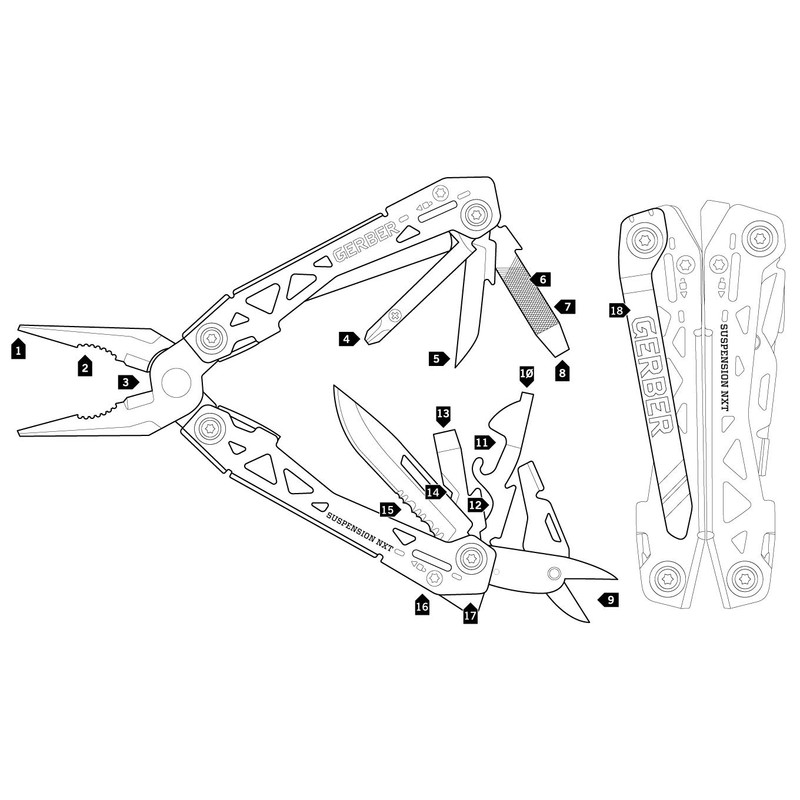 Gerber 31-003345 Suspension NXT Multi-Tool, Silver, Medium