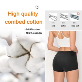 woooyea Womens Boxers High Waisted Boxer Briefs Underwear 3” Inseam Boy Shorts 4 Pack Assorted 6