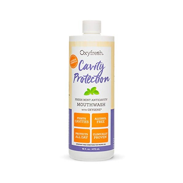 Oxyfresh Cavity Protection Fluoride Mouthwash – Anticavity Mouthwash for Sensitive Teeth – Non-Staining, Kid-Friendly – Lasting Fresh Breath. 16 oz.