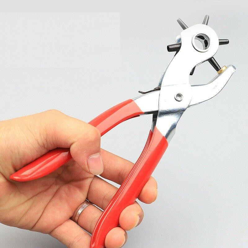 9" Leather Hole Punch Hand Pliers Belt Holes 6 Sized