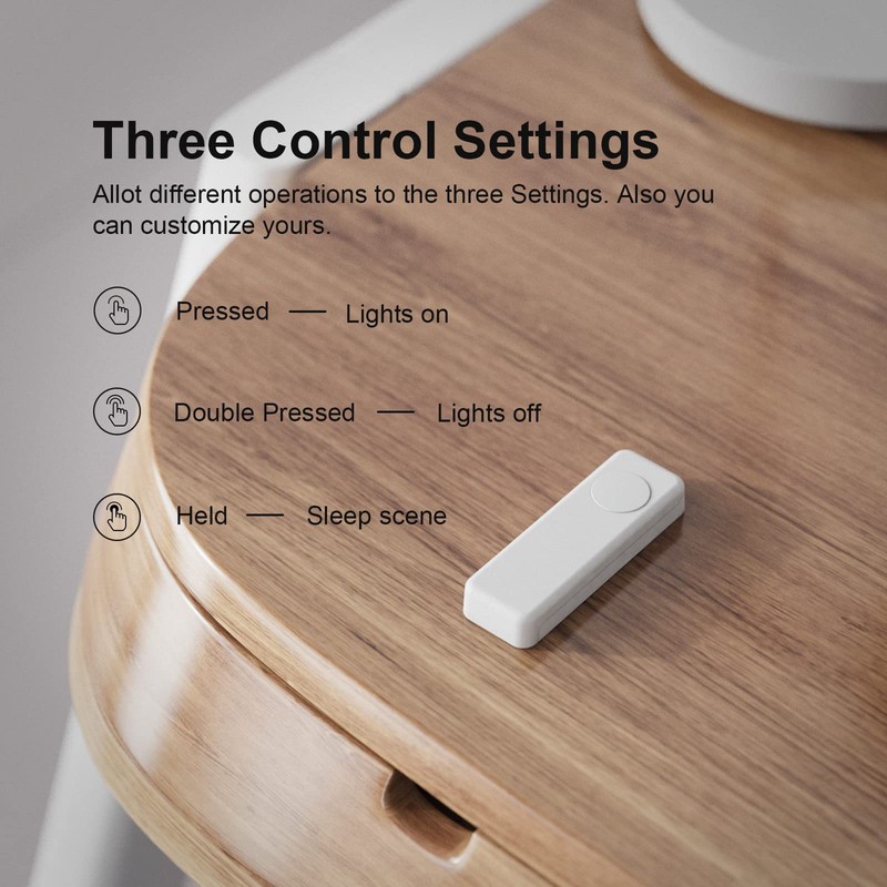 THIRDREALITY ZigBee Smart Button, 3-Way Remote Control, Require Zigbee hub,