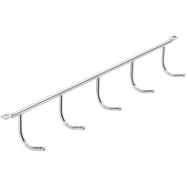 Gedotec Designer Hook Rail Kitchen Utensil for Kitchen Utensils in Recess - Kitchen & Bathroom | Holder Metal Polished Chrome | Kitchen Rail with 5 Hooks | Made in Germany | 1 Piece - Hanger for