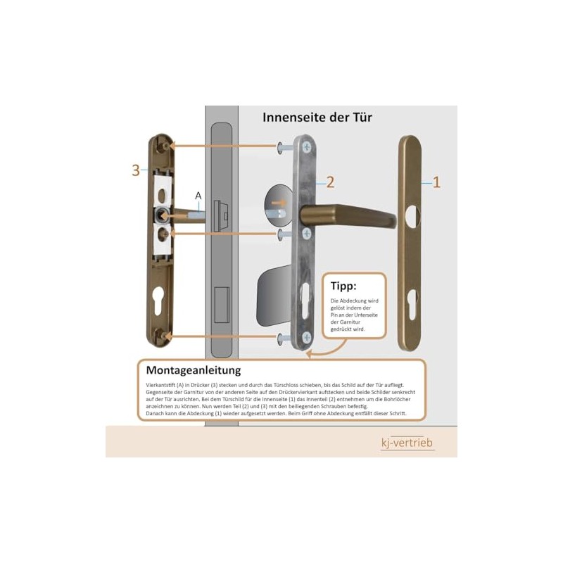 Premium Handle Set Saturn DHS 92 mm Oval Handle Satin