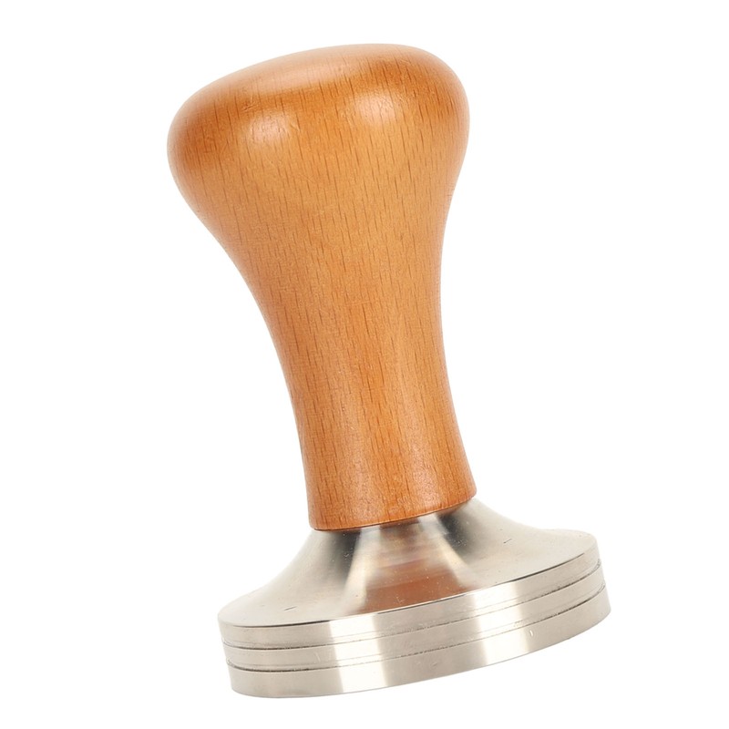 Coffee Tamper Solid Wood Handle Stainless Steel Easy to Use