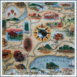 Unbranded BonEful Fabric FQ Cotton Quilt VTG Scenic Cabin Boat Turkey Duck Bear Hunt Moose