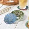 ADPON Absorbent Ceramic Coasters for Drinks with Cork Base Art