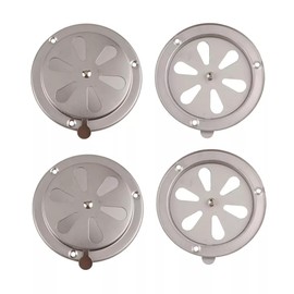 UCCKEYI Silver Replacement Parts BBQ Grill Smoker Exhaust Vent Stove Stainless Steel Durable Air Vent Damper 125mm Easy to Install (4PCS)