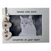 Handcrafted Cat Pet Loss Memory Photo Frame, 6x4 inches, White,