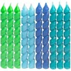 Unique Blue & Green Spiral Birthday Candles - 10ct, Vibrant
