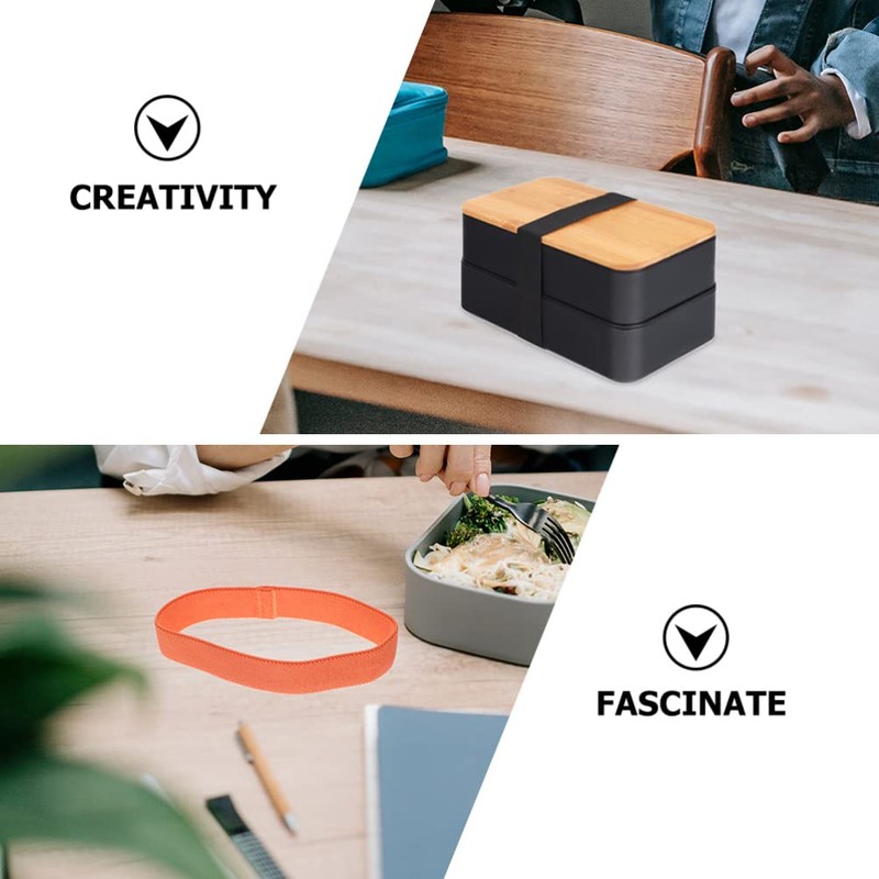 UPKOCH 5 Pieces Bento Box Ribbon Lunch Box Elastic Bands