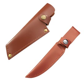 TorSor 2 Pack Knife Sheath Leather Holster Cover Protector Sleeve Case Guards Pouch with Belt Loop and Snap Closure for 5'' 4'' Fixed Blade Straight Knives Outdoor Camping Hunting