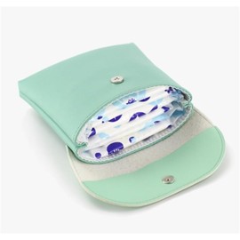 Bolsa De Almacenamiento De Toallas Sanitarias Feme Bolsa de cuero for almacenamiento de servilletas sanitarias, bolsa de toalla for tía, servilleta sanitaria de mano (Color : Green, Size : 13x13cm)