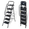 Valeo 5 Step Ladder with Handrails,500 Lbs Capacity,Folding Step Stool