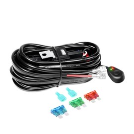 RIGIDON 12V Led Light Bar Wiring Harness Cable Kit, 16AWG 1 Lead for Car Off road Truck SUV UTE ATV 4x4,DC 40A, Led Work Light, Fog Lamps Kit (Model A)