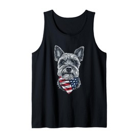 Miniature Schnauzer American Flag Tank Top