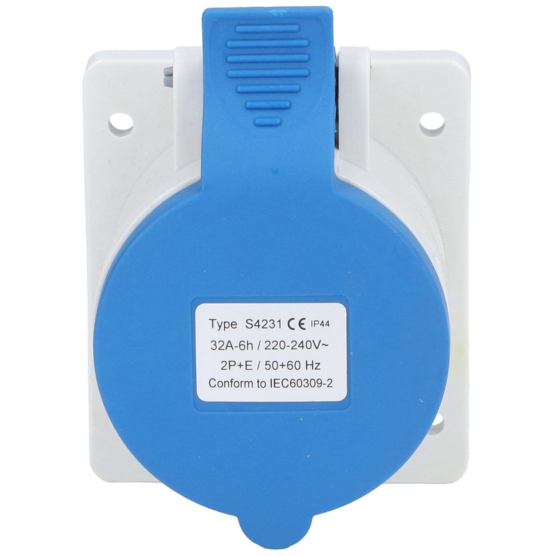 3 Pin 2P+E Industrial Connector IP44 Waterproof Concealed Mount Aviation