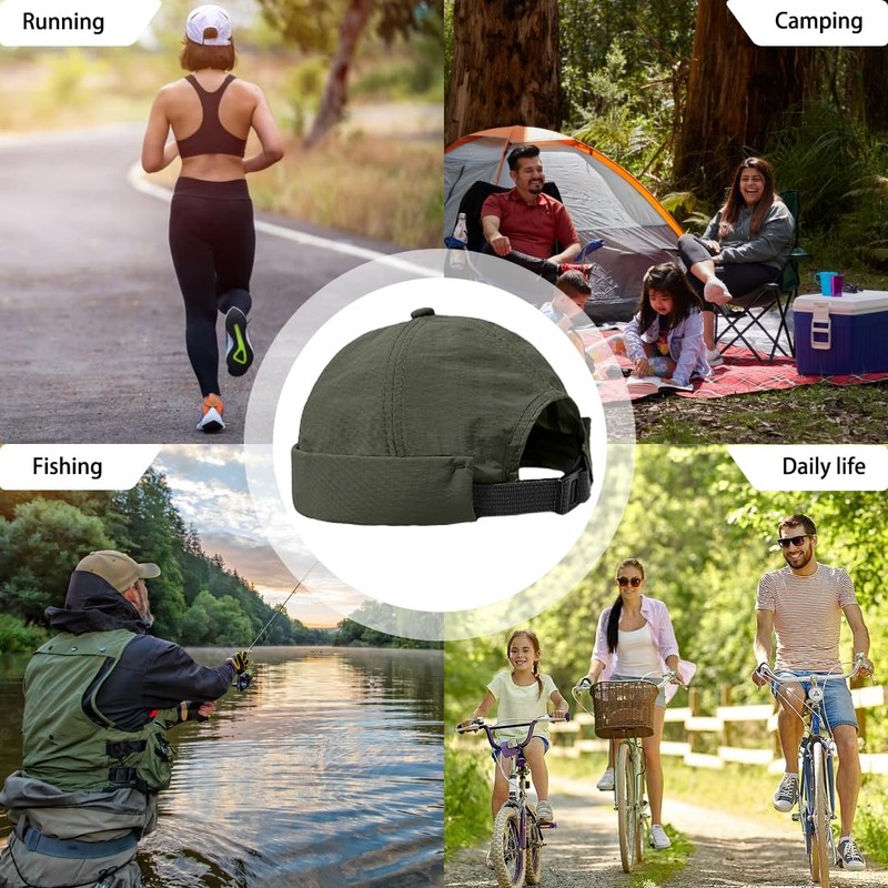 Rumnoke Quick Dry Docker Caps for Men Brimless Cap Sailor