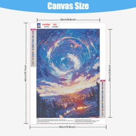 TOSTOG 5D Diamond Painting for Adults, Starry Sky Diamond Painting Kits Pictures, Diamond Painting, DIY Diamond Painting Picture Set, 30 x 40 cm for Wall Decoration
