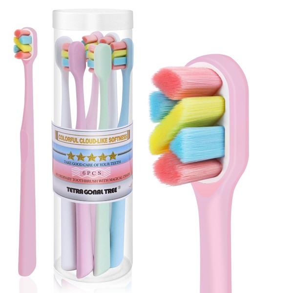 Tetragonal tree Tetragonal tree 6 Count Extra Soft Toothbrushes |