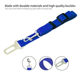 OcioDual Pet Safety Belt, Adjustable Blue Nylon Belt for Carrying Pets, Adjustable Strap for Travellers Animals