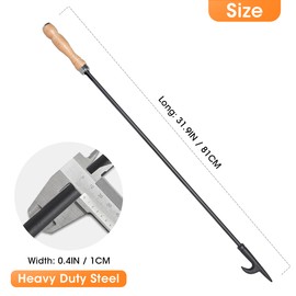 Uten Heavy Duty 32" Long Fireplace Fire Pit Campfire Poker Steel Campfire Hook Tools
