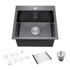 18-Inch Black Bar Sink Drop-In, SINKVINE PVD Nano Stainless Steel