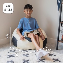 Big Joe Sports Ball Child-Sized Bean Bag Chair for Kids, Soccer Ball Plush, Ultra-Soft Lightweight Polyester Blend, 2.5 Foot Refillable