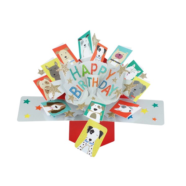 Birthday Dogs Happy Birthday Pop Up Greeting Card 3D Pop-Up Cards