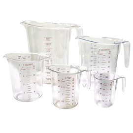 Winco 5-Piece Measuring Cup Set, Polycarbonate, Clear