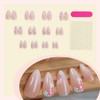 Ombre Press on Nails Medium Almond MABKJLF Flower Fake Nails