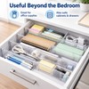 4-Pack Adjustable Drawer Dividers - Clear Expandable Organizers for Drawers,