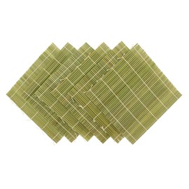 BambooMN Brand - 6x Green Bamboo Sushi Rolling Mats - 9.5 x 9.5 (Set F) by BambooMN