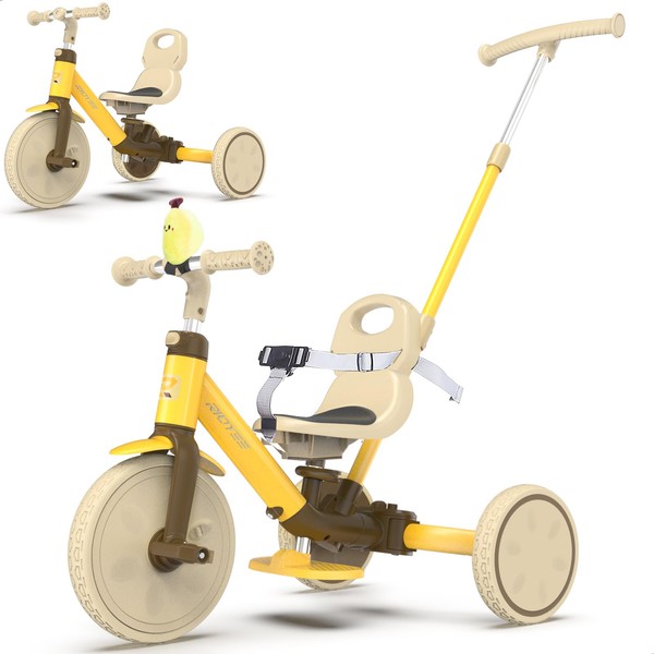 RIDYEE 5-in-1 Kids Tricycle for Toddlers 1.5-3, Tool-Free Convertible Kids