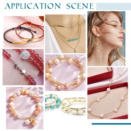 PH PandaHall 240pcs 4 Colors Curved Noodle Tube Beads 35mm Sleek Twist Curved Long Tube Spacer Beads for DIY Wrist Bracelet Anklet Necklace Earring Jewelry Making