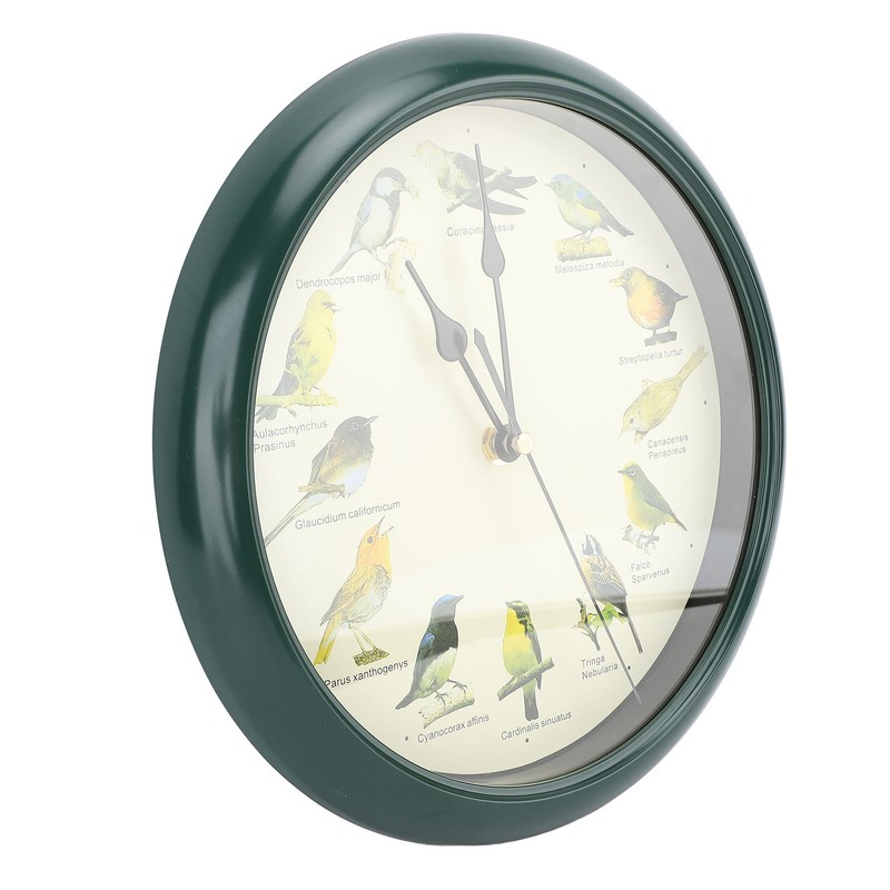 10 Inch Wall Clock Multipurpose Cuckoo Round Silent Punctual Bird
