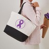 CafePress Hodgkin Lymphoma Violet Awareness Ribbon Zipper To Canvas Tote