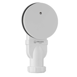Sandy Beach White Shower Waste Trap - 90mm Shower Waste Trap, Slimline White Shower Waste 90mm - White Shower Tray Waste Trap, Shower Tray Trap - White Shower Trap - 90mm Diameter 48mm Depth