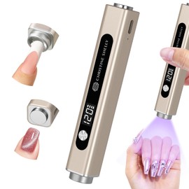 UV-Lampe für Gelnägel, CHRISTINE SHELLY Handheld 3-in-1 LED-Nagellampe mit Katzenaugen-Magnet, Nagelstempel, LCD-Display, wiederaufladbarer Nageltrockner mit 3 Timern für Gel-Nagellack, Heimwerker